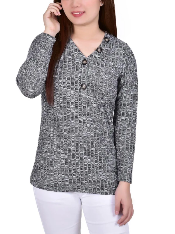 Sustainable Gender-Neutral Apparel Exclusive Discount Petites Womens Ribbed Pullover Top Sustainable Gender-Neutral Apparel Exclusive Discount Petites Womens Ribbed Pullover Top