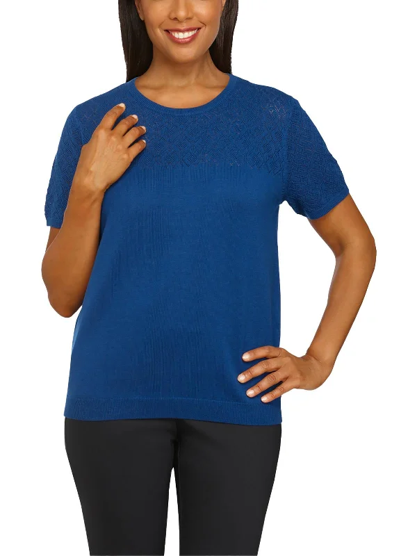Trendy Unisex Best-Sellers Petites Womens Textured Pullover Top