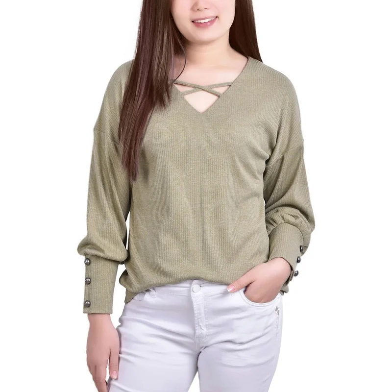 High-Quality Unisex Fashion Basics Special Offer For You Womens Lace Up Neckline Wide Cuffs Pullover Top High-Quality Unisex Fashion Basics Special Offer For You Womens Lace Up Neckline Wide Cuffs Pullover Top