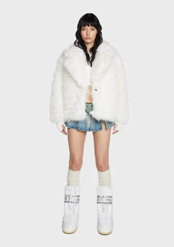 Timeless Women's Garments Weekend Exclusive Omg Cute Reversible Faux Fur Puffer Jacket