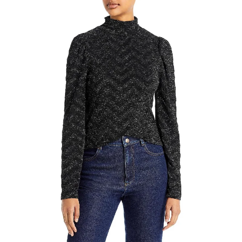 Classic And Timeless Gender-Neutral Fashion Hot Deals Womens Metallic High Neck Pullover Top Classic And Timeless Gender-Neutral Fashion Hot Deals Womens Metallic High Neck Pullover Top