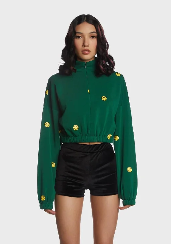 Minimalist Unisex Fashion Essentials Chic Styles Happy Daze Half-Zip Pullover