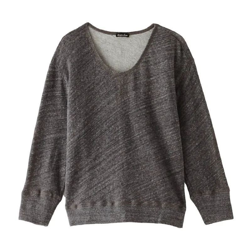 Versatile Unisex Layering Pieces Flash Sales Women French Terry Pullover Sweatshirt In Gray Versatile Unisex Layering Pieces Flash Sales Women French Terry Pullover Sweatshirt In Gray