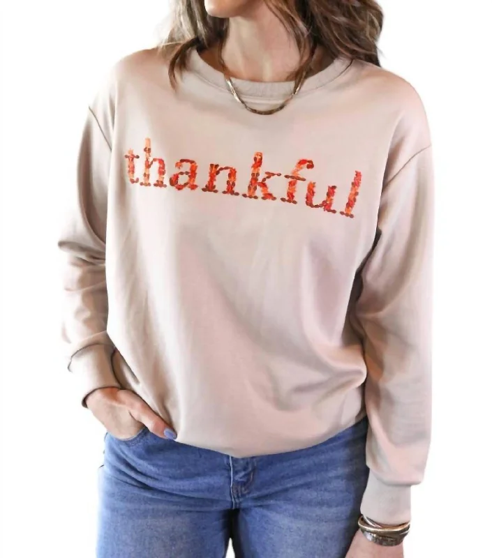 Minimalist Unisex Fashion Essentials Trendy Looks On Sale Always Thankful Pullover In Beige Minimalist Unisex Fashion Essentials Trendy Looks On Sale Always Thankful Pullover In Beige