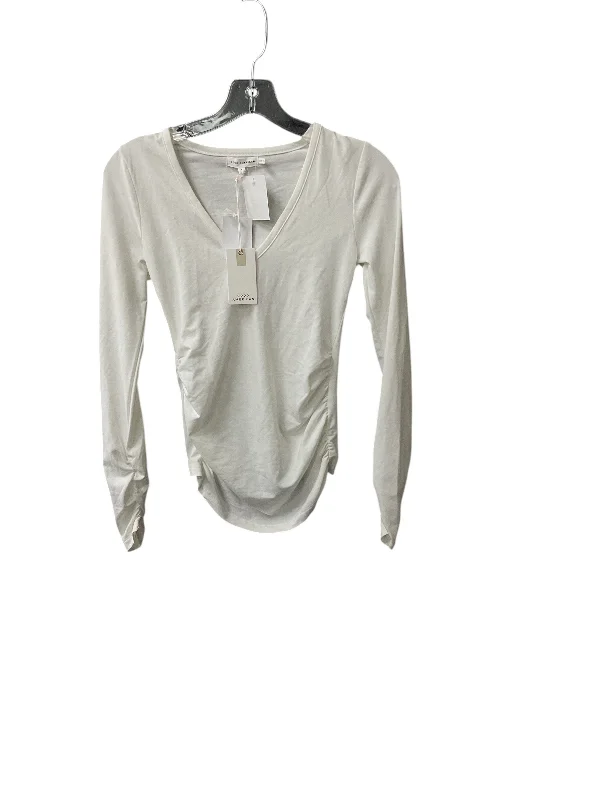 Top Long Sleeve By Good American In White, Size: S