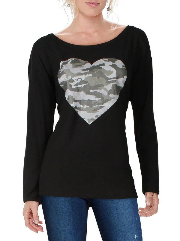 Sustainable And Ethical Unisex Clothing Chic & Cozy Collection Womens Graphic Scoop Neck Pullover Top