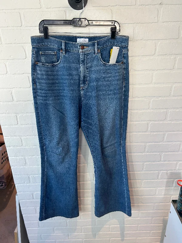 Jeans Flared By Loft In Blue Denim, Size: 10