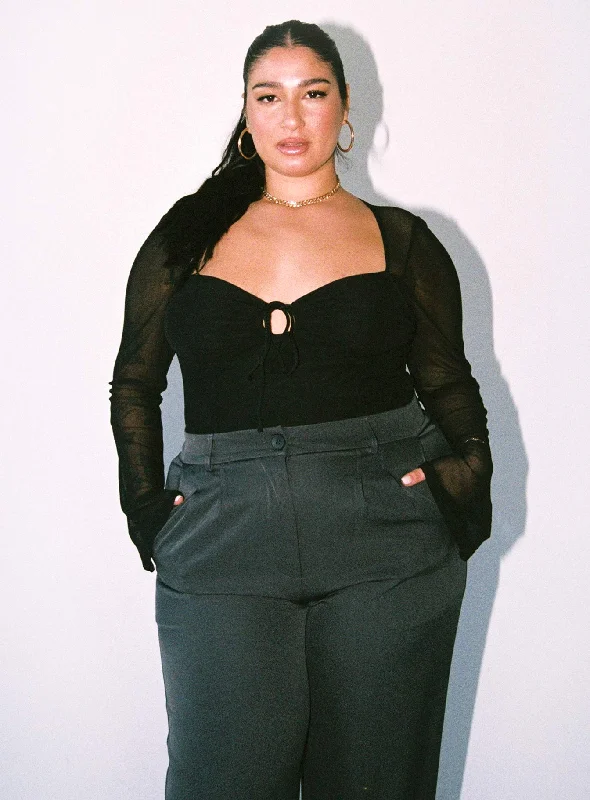 Jacob Long Sleeve Bodysuit Black Curve