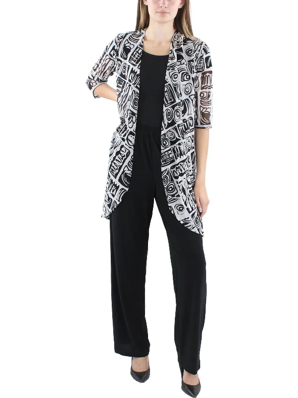 Womens 2PC Duster Pant Suit