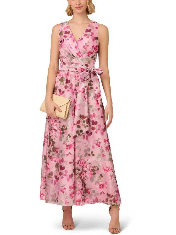 Womens Floral Wide Leg Jumpsuit