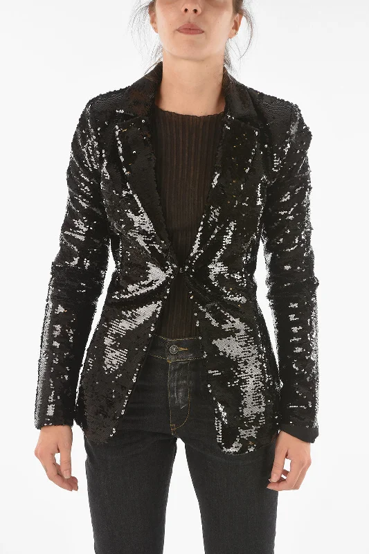 Philipp Plein Couture All-Over Flip Over Sequined Anastasye Slim Fit Blaze M Standard Size