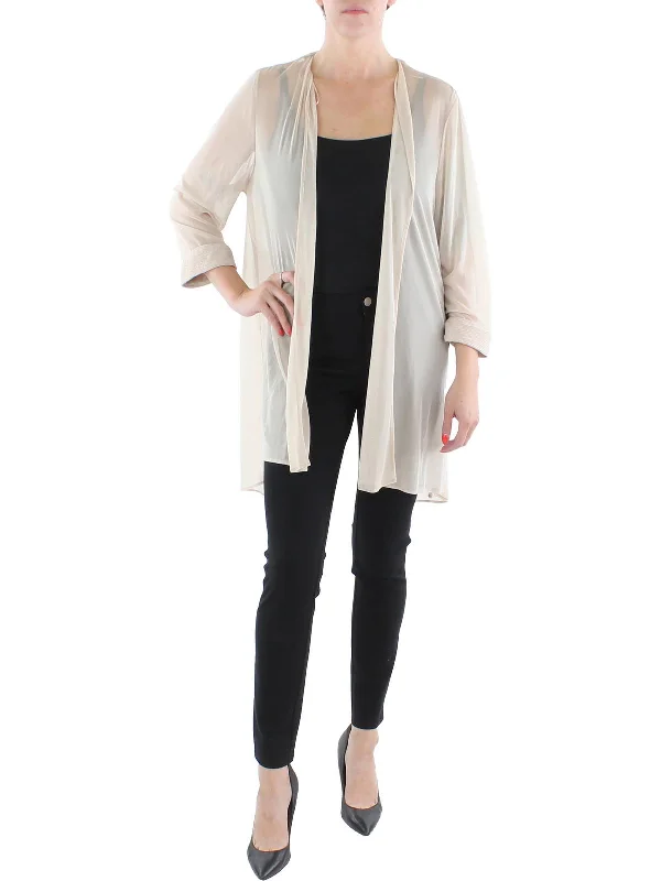 Womens Mesh Sheer Duster Blazer