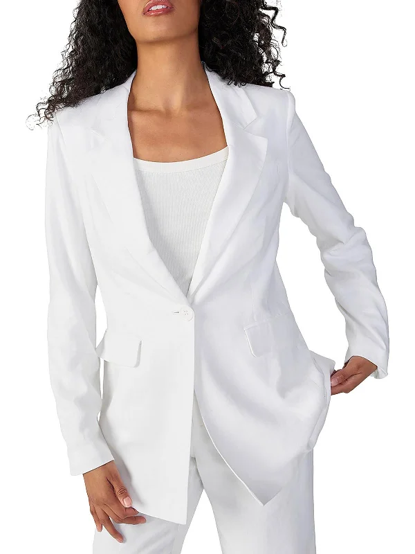 Kora Womens Linen Suit Separate One-Button Blazer