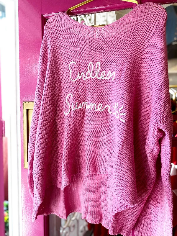 Dreamy Draping Women's Apparel Endless Summer Crochet Knit Sweater