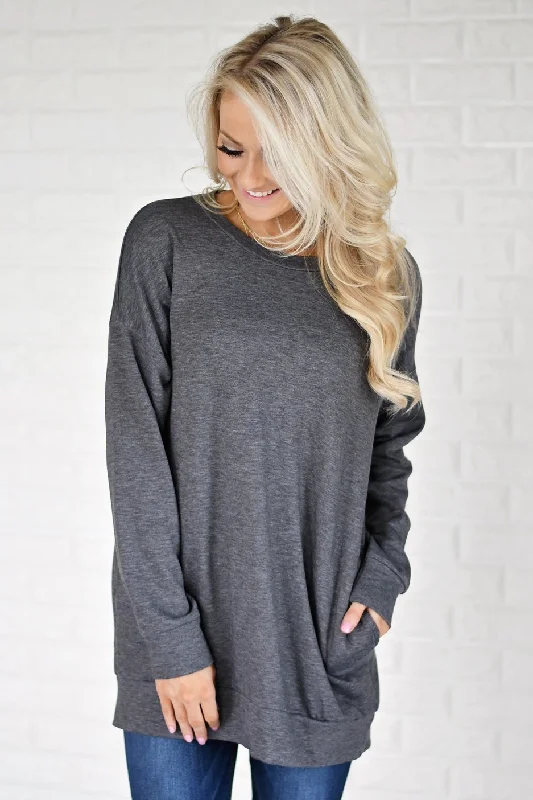 Evening Looks Pocket Sweater - Grey