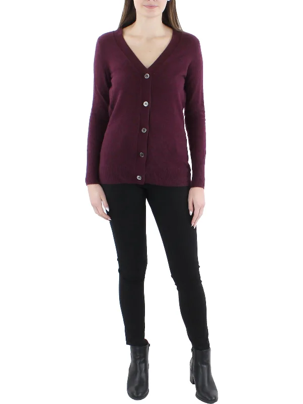 Save Big Grandfather Womens Cashmere V-Neck Cardigan Sweater