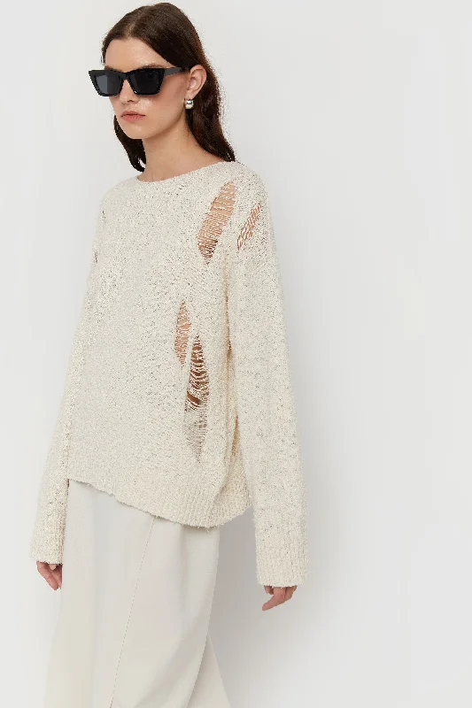 Athleisure Wear Special Offer Women's Vacation Clothes DISTRESSED OVERSIZED SWEATER