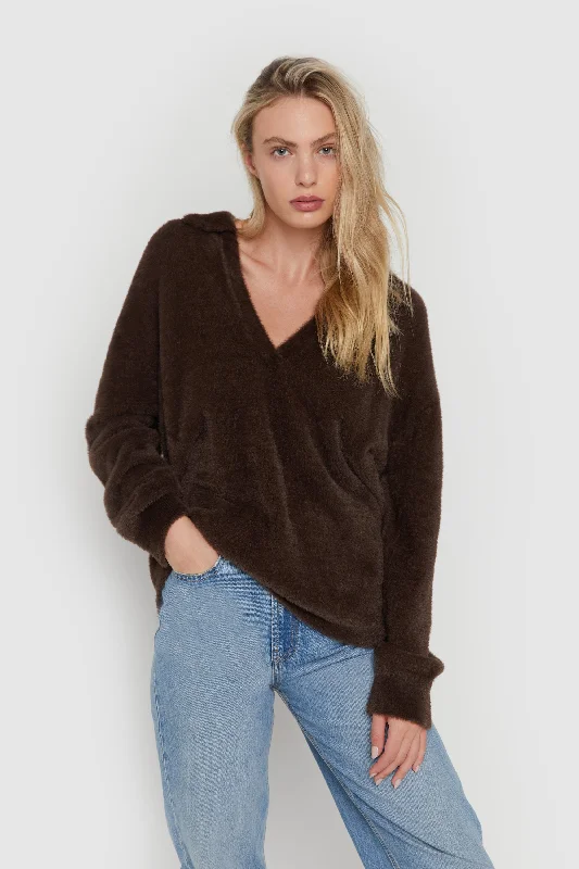 Fashion For Every Occasion Tailored Clothing For Women FUZZY COLLARED SWEATER