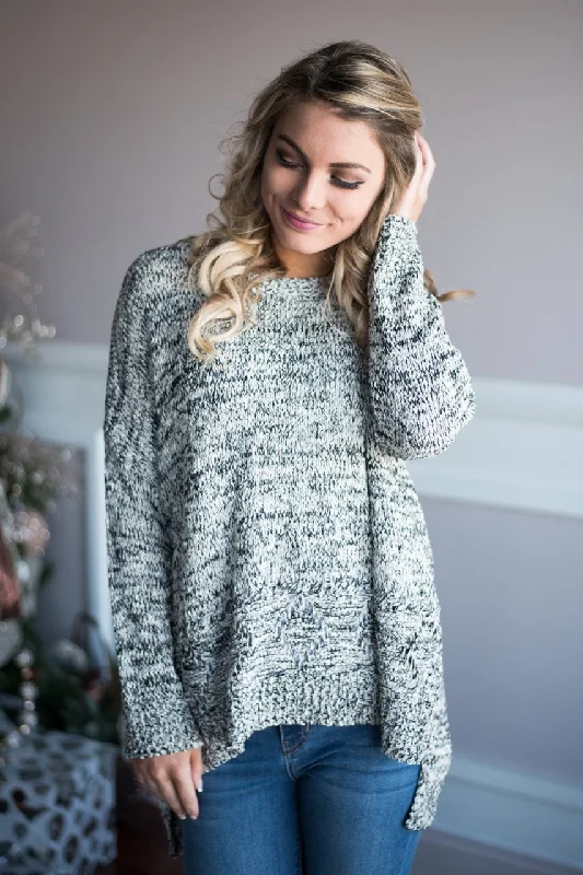 Save On Classic Elegant Styles Black Speckled Sweater