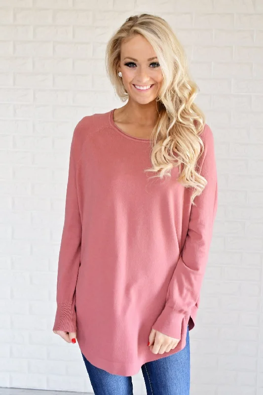 Stylish Looks Cuddle Up Sweater ~ Soft Rose
