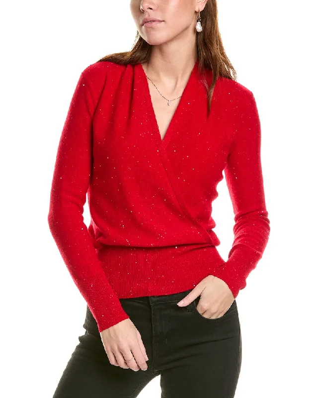 Exclusive Sale sofiacashmere Faux Wrap Cashmere-Blend Sweater