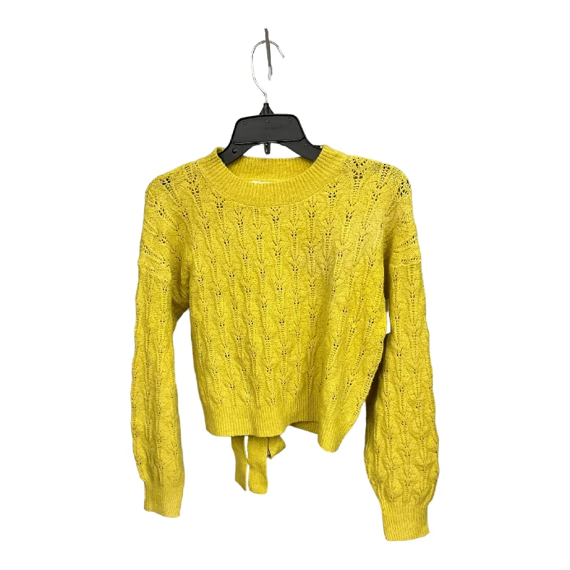 Feminine Charm Chartreuse Sweater Pink Rose, Size S