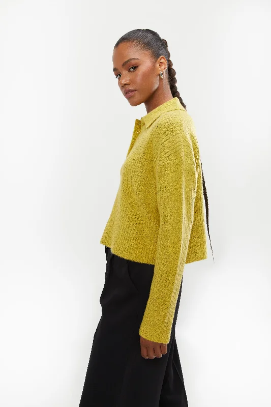 Exclusive Discount Fashionable Women's Outfit COLLARED POLO SWEATER