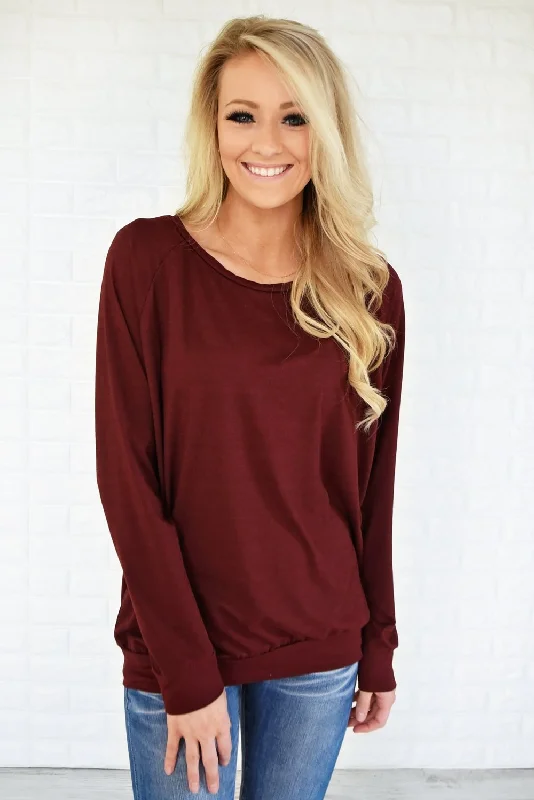 Summer Essentials Just a Crush Sweater ~ Burnt Maroon
