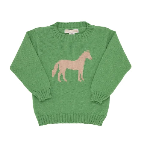 Trend Setting Wardrobe Women's Travel Garments The Beaufort Bonnet Company Unisex Isaac's Intarsia Sweater - Grenada Green With Horse Intarsia Trend Setting Wardrobe Women's Travel Garments The Beaufort Bonnet Company Unisex Isaac's Intarsia Sweater - Grenada Green With Horse Intarsia