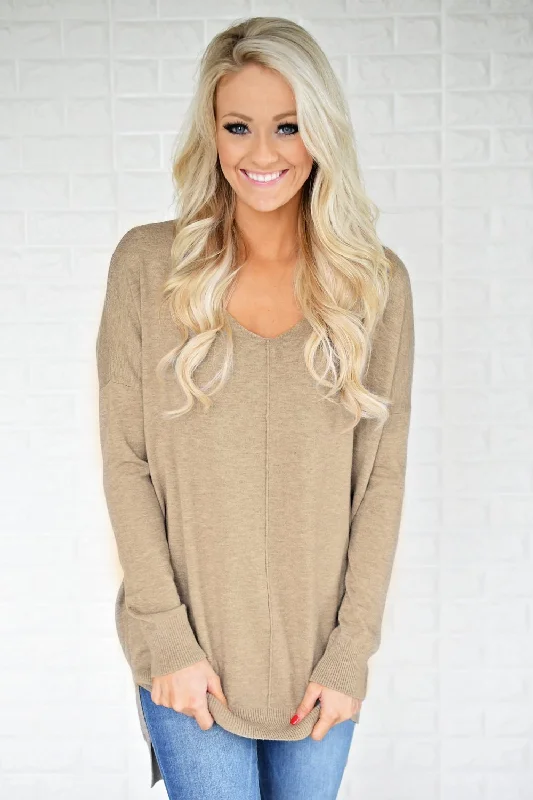 Effortless Chic Apparel Hold On To Me Sweater ~ Mocha