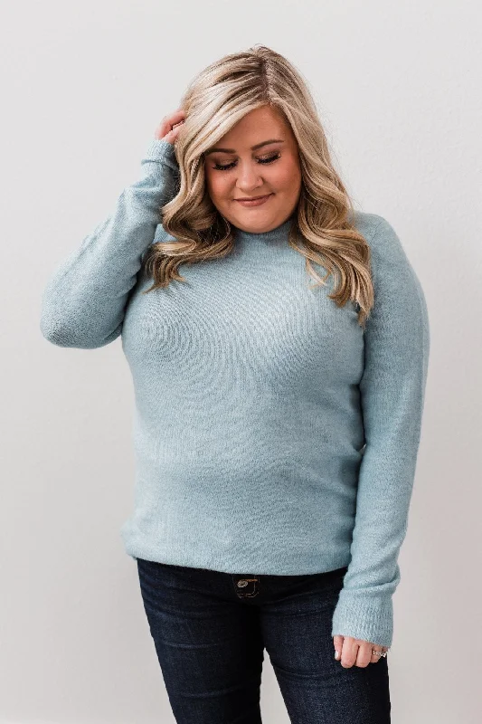 Great Prices On Feminine Styles Make A Wish Knit Sweater- Sky Blue