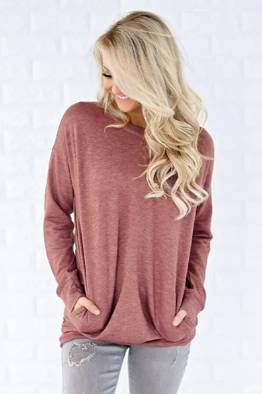 Flash Sale Fever Pocket Sweater - Rust Red