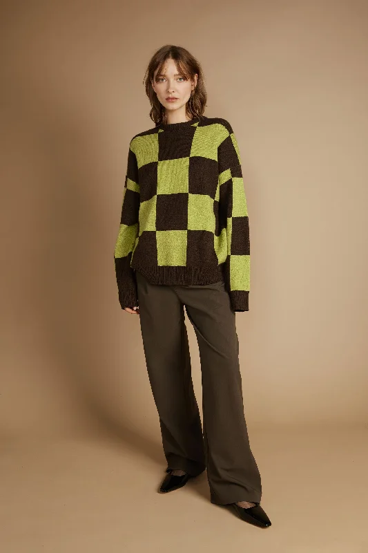 Father's Day Deals Women's Relaxed Outfit CHECKERED SWEATER