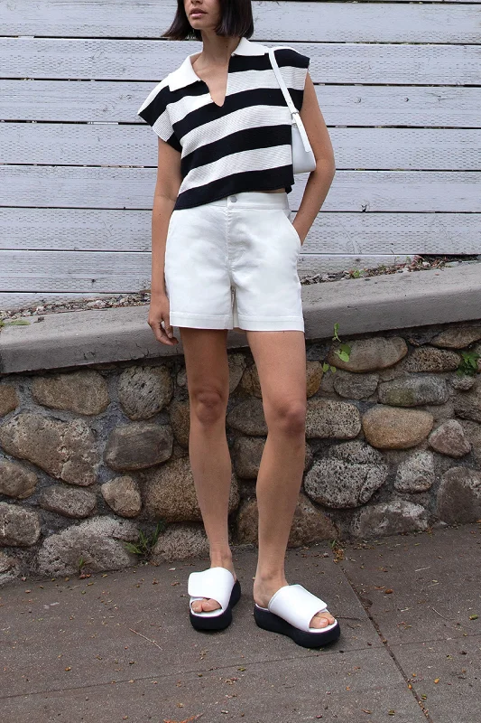 Gorgeous Glamour Collection Women's Layered Outfit CROPPED STRIPED COLLARED SWEATER