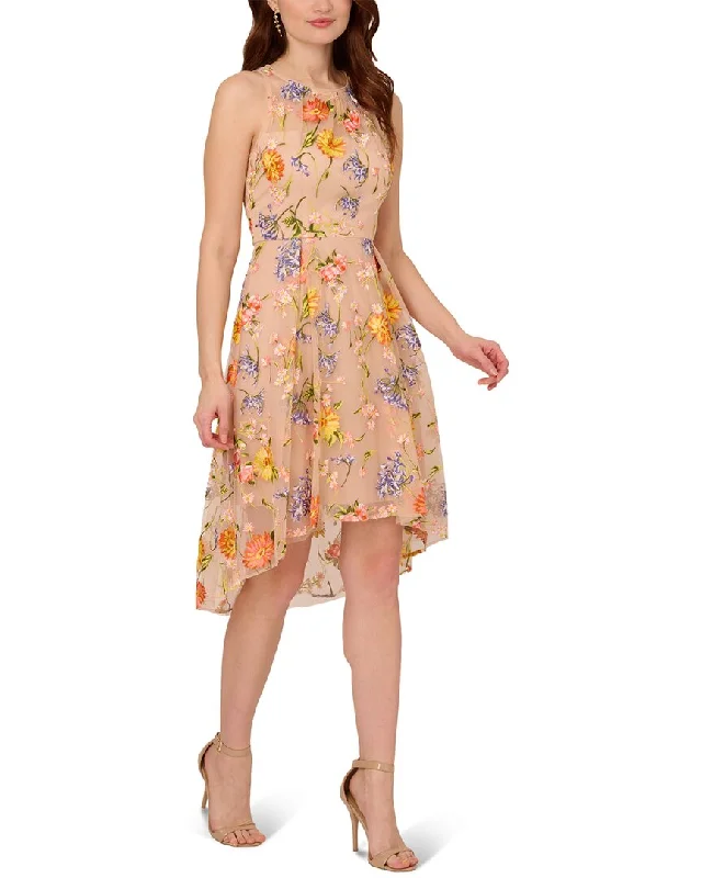 Adrianna Papell Embroidery Midi Dress