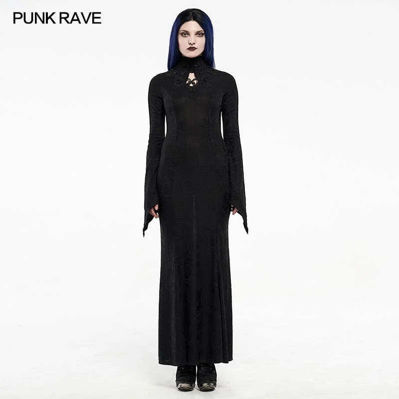 Women's Gothic Jacquard Back Zipper Dresses