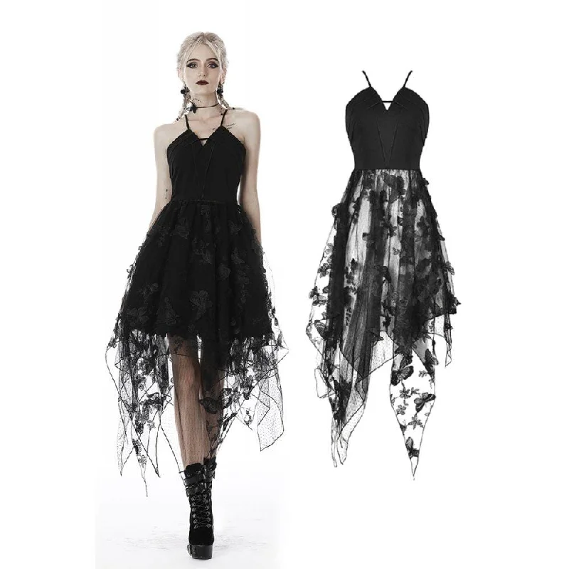 Women's Gothic Sexy Butterfly Lace Overlaid Strap Dresses