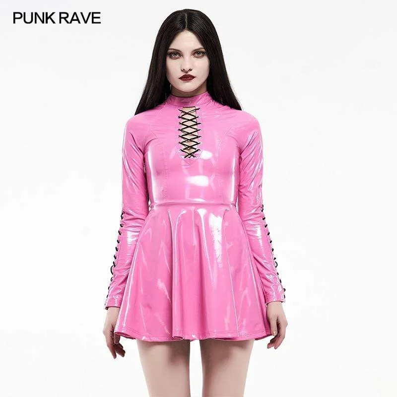 Women's Punk Hollow Out Glitzy Shiny Dresses