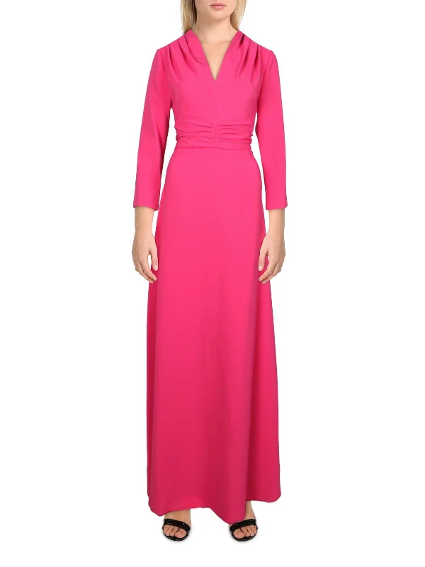 Womens V Neck Maxi Evening Dress