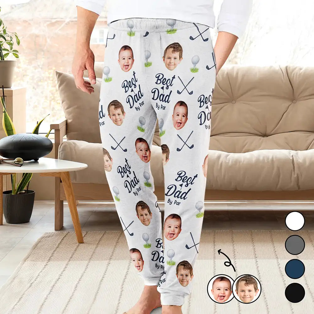 Custom Photo Best By Par For Him - Personalized Pajama Pants