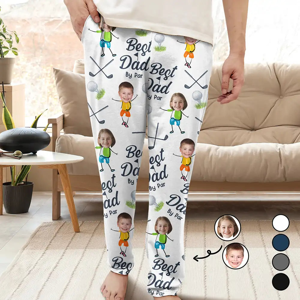 Custom Photo Best Dad By Par - Personalized Pajama Pants