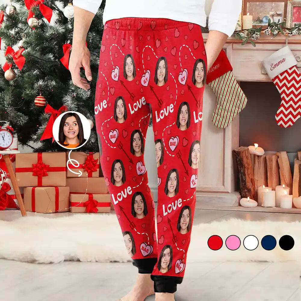 Custom Photo I Love You Bae - Personalized Pajama Pants