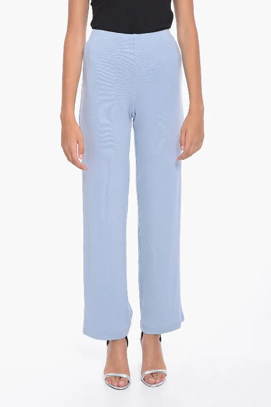 Lama Jouni Ribbed High-Waisted Palazzo Pants