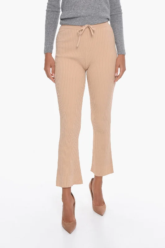 Nanushka Ribbed Viscose-knit LYKKE Flared Pants