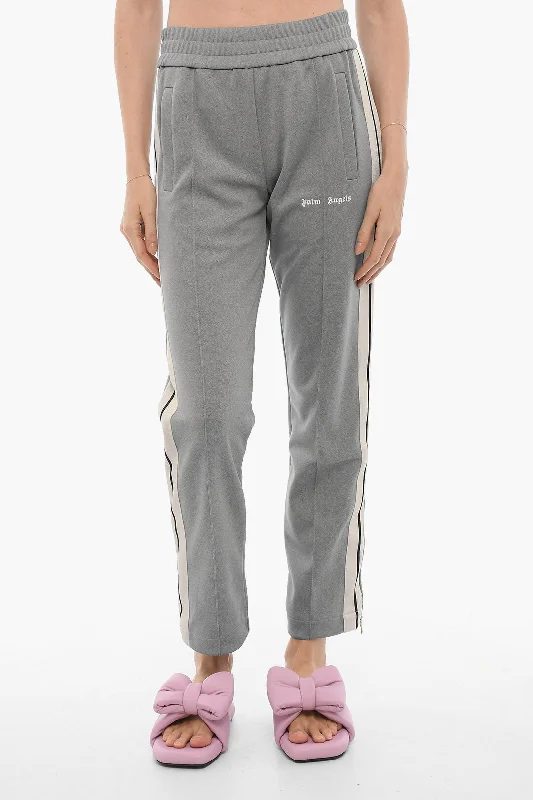 Palm Angels High-Waisted Joggers with Ankle Zip