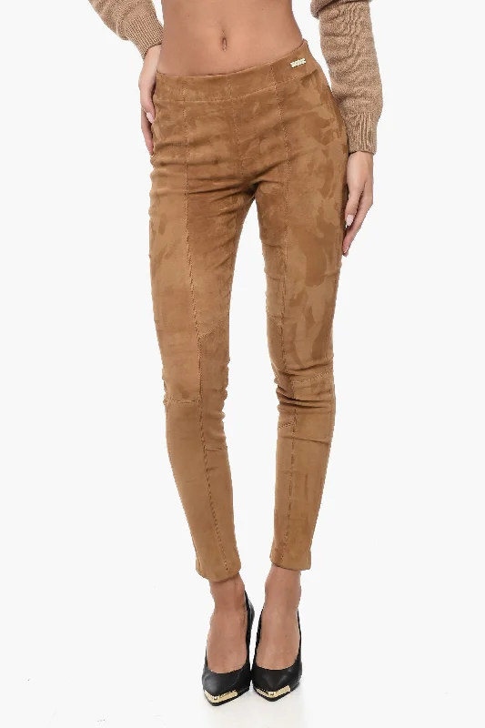 Woolrich Elastic Waistband Suede Leggings