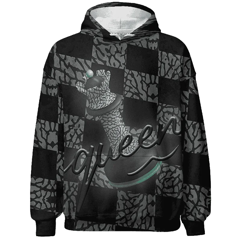 Casual And Trendy Unisex Fashion Staples Unleash Your Fashion NastyJamz Green Glow 3s Hoodie Match Black Queen All-Over Print Casual And Trendy Unisex Fashion Staples Unleash Your Fashion NastyJamz Green Glow 3s Hoodie Match Black Queen All-Over Print