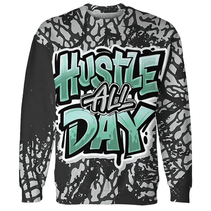 Breathable And Lightweight Unisex Wear Urban Fashion NastyJamz Green Glow 3s Sweatshirt Match Hustle All Day All-Over Print Breathable And Lightweight Unisex Wear Urban Fashion NastyJamz Green Glow 3s Sweatshirt Match Hustle All Day All-Over Print