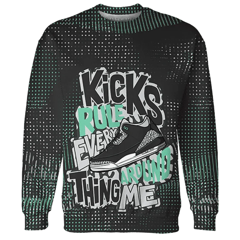 Urban-Inspired Unisex Fashion Trends Don't Miss Out NastyJamz Green Glow 3s Sweatshirt Match Kicks Rule All-Over Print Urban-Inspired Unisex Fashion Trends Don't Miss Out NastyJamz Green Glow 3s Sweatshirt Match Kicks Rule All-Over Print