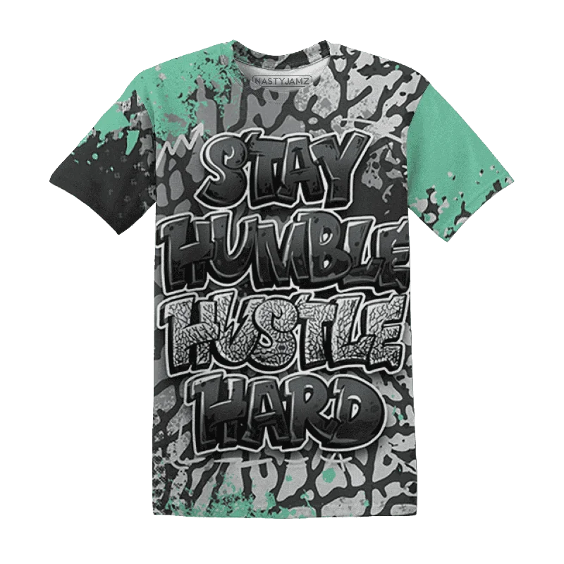 Versatile Gender-Free Wardrobe Essentials New In This Season NastyJamz Green Glow 3s T-Shirt Match Stay Humble Hustle Hard All-Over Print Versatile Gender-Free Wardrobe Essentials New In This Season NastyJamz Green Glow 3s T-Shirt Match Stay Humble Hustle Hard All-Over Print
